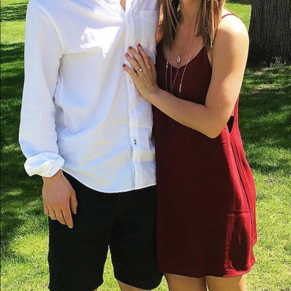 TOBI graduation dress burgundy